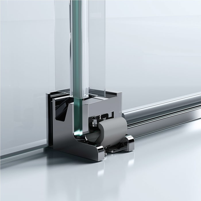 HÜPPE Classics 2 Gleittür 2-teilig mit festem Segment 75 x 190 cm, Glas mit Anti-Plaque