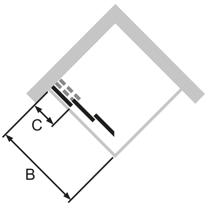 HÜPPE Classics 2 Gleittüreckeinstieg 3-teilig 100 x 200 cm, Glas mit Anti-Plaque