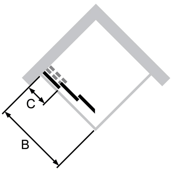HÜPPE Classics 2 Gleittüreckeinstieg 3-teilig 75 x 200 cm, Glas ohne Anti-Plaque