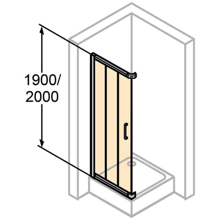 HÜPPE Classics 2 Gleittüreckeinstieg 3-teilig 90 x 190 cm, Glas mit Anti-Plaque