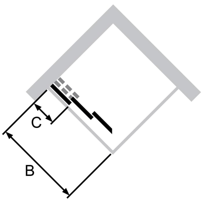 HÜPPE Classics 2 Gleittüreckeinstieg 3-teilig 75 x 200 cm, Glas mit Anti-Plaque