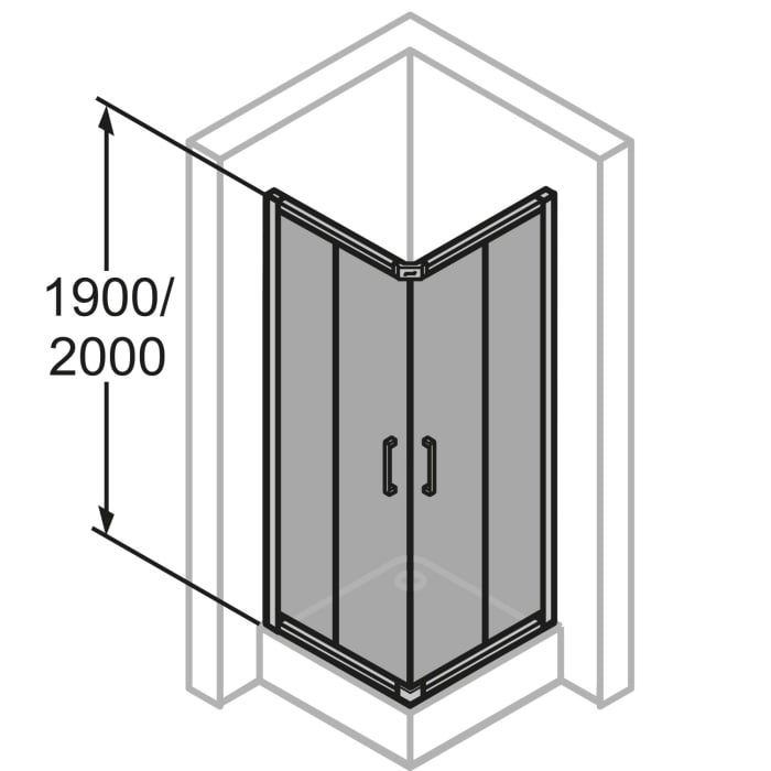 HÜPPE Classics 2 Gleittüreckeinstieg 2-teilig im Sondermaß, Glas mit Anti-Plaque