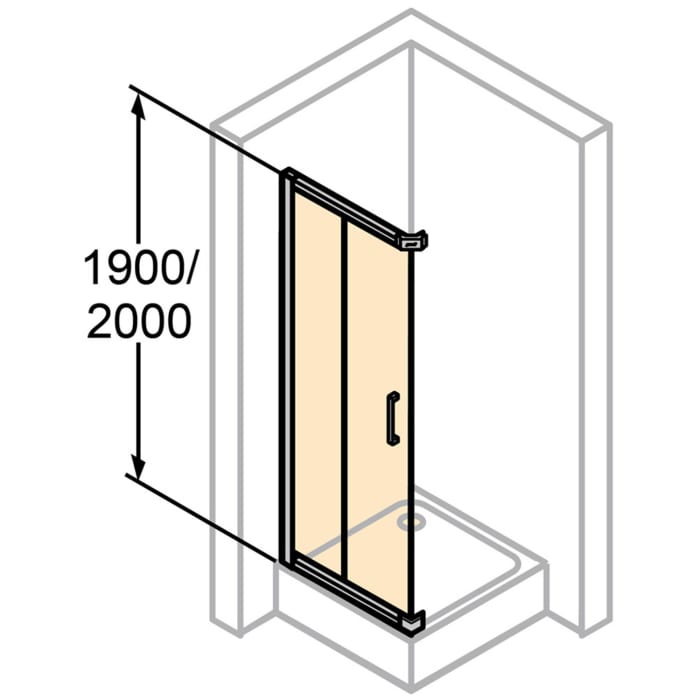 HÜPPE Classics 2 Gleittüreckeinstieg 2-teilig 90 x 190 cm, Glas mit Anti-Plaque