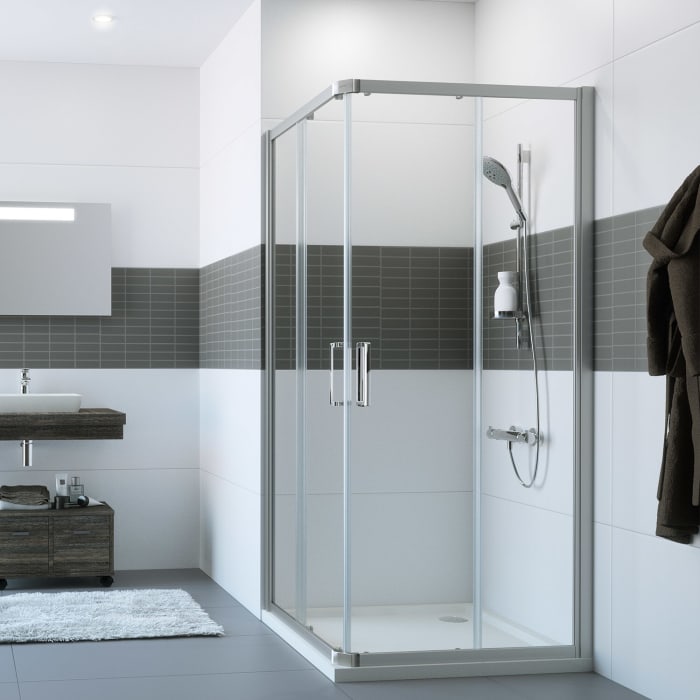 HÜPPE Classics 2 Gleittüreckeinstieg 2-teilig 75 x 190 cm, Glas ohne Anti-Plaque