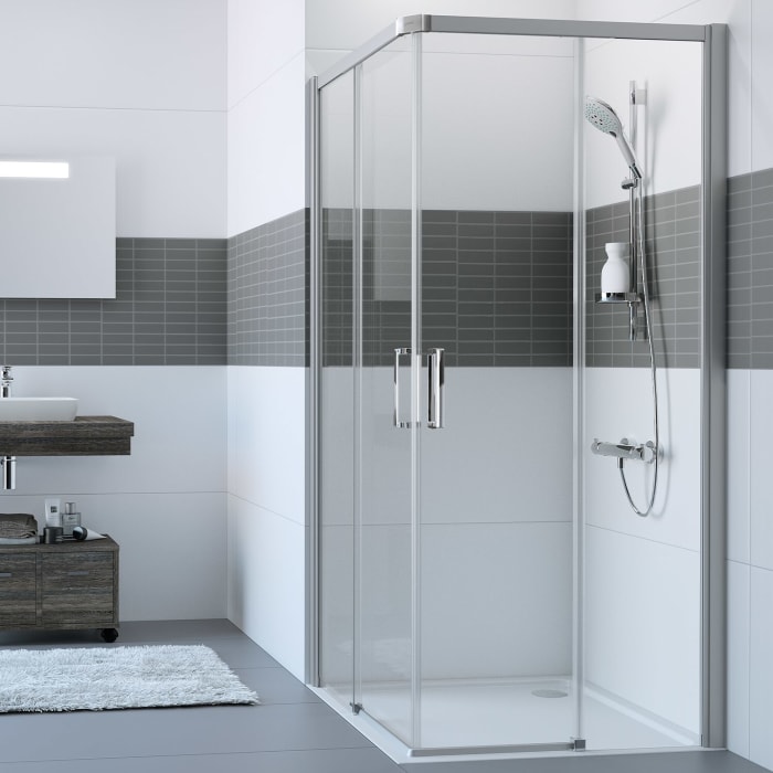 HÜPPE Classics 2 EasyEntry Gleittüreckeinstieg 2-teilig  110/110 x 200 cm, Glas mit Anti-Plaque