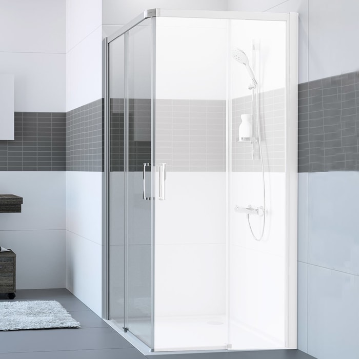 HÜPPE Classics 2 EasyEntry Gleittüreckeinstieg 1/2-Teil Links 115 x 200 cm, Glas ohne Anti-Plaque