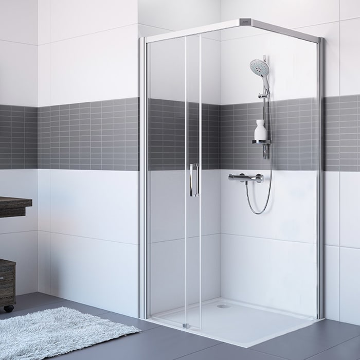 HÜPPE Classics 2 EasyEntry Gleittüreckeinstieg 1/2-Teil Links 95 x 200 cm, Glas mit Anti-Plaque