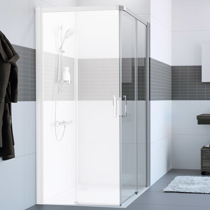 HÜPPE Classics 2 EasyEntry Gleittüreckeinstieg 1/2-Teil Rechts 105 x 200 cm, Glas ohne Anti-Plaque