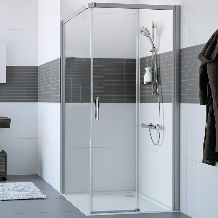 HÜPPE Classics 2 EasyEntry Gleittüreckeinstieg 1/2-Teil Rechts 85 x 200 cm, Glas ohne Anti-Plaque