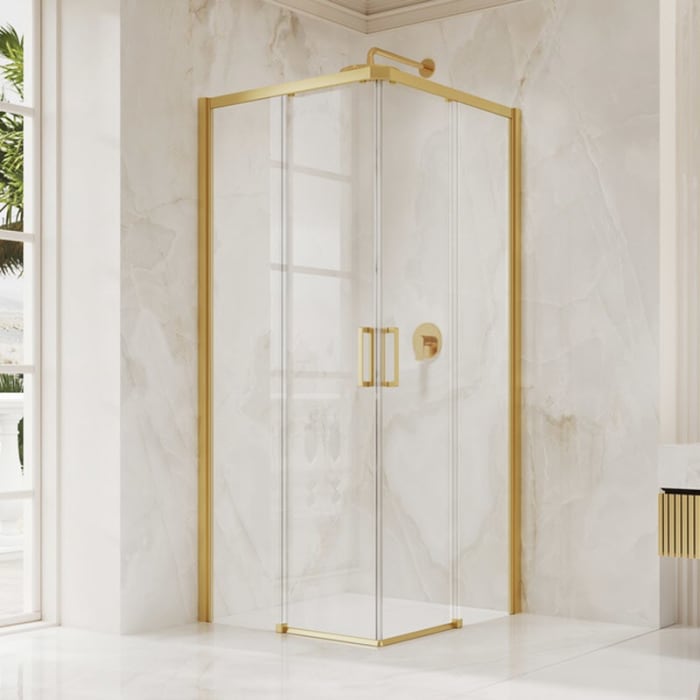 HÜPPE Classics 2 EasyEntry Gleittüreckeinstieg 2-teilig  100/100 x 200 cm, Glas mit Anti-Plaque