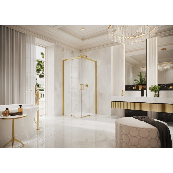 HÜPPE Classics 2 EasyEntry Gleittüreckeinstieg 2-teilig  90/90 x 200 cm, Glas ohne Anti-Plaque