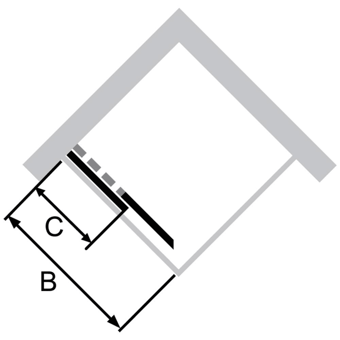 HÜPPE Classics 2 Gleittüreckeinstieg 2-teilig 85 x 190 cm, Glas ohne Anti-Plaque