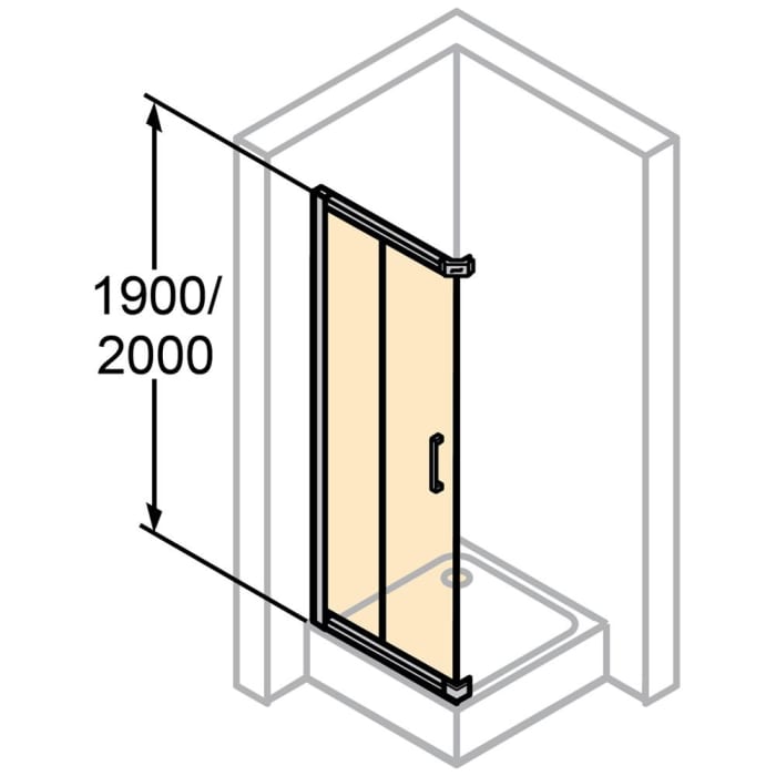 HÜPPE Classics 2 Gleittüreckeinstieg 2-teilig 70 x 200 cm, Glas mit Anti-Plaque