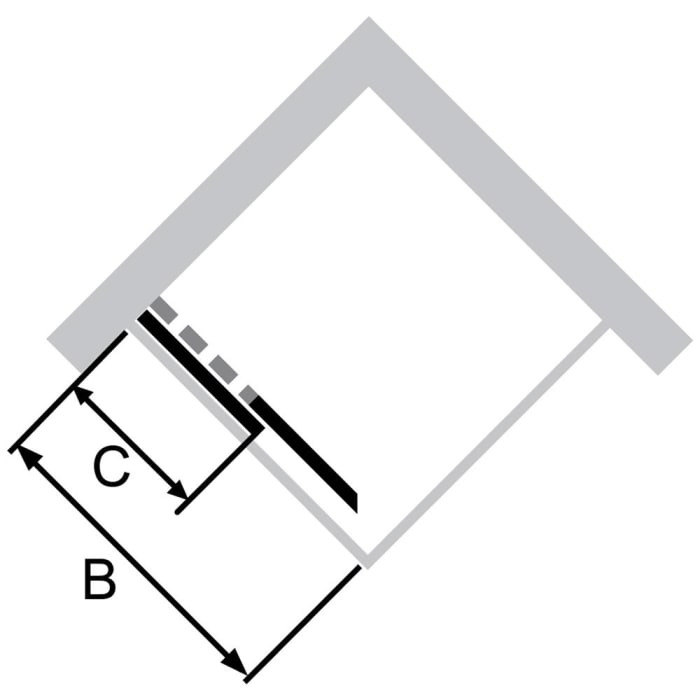 HÜPPE Classics 2 Gleittüreckeinstieg 2-teilig 120 x 200 cm, Glas mit Anti-Plaque