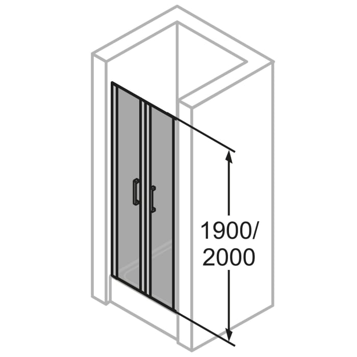 HÜPPE Classics 2 Pendeltür in Nische 80 x 190 cm, Glas mit Anti-Plaque