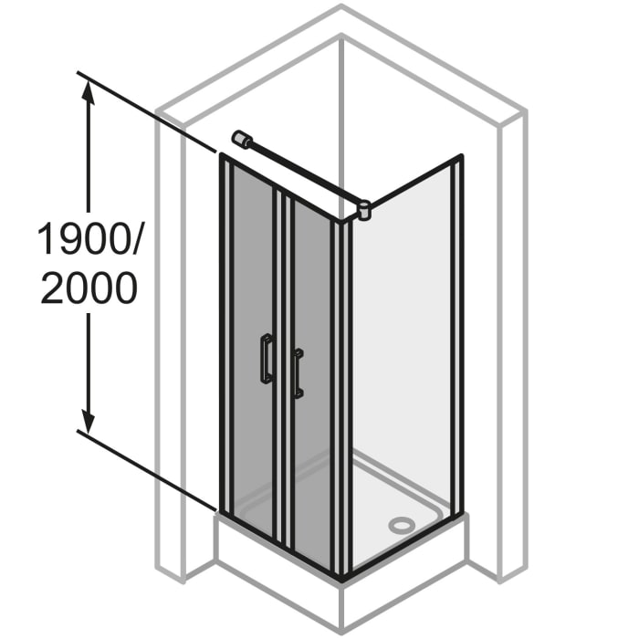 HÜPPE Classics 2 Pendeltür für Seitenwand 100 x 190 cm, Glas ohne Anti-Plaque