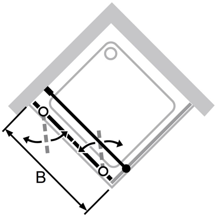 HÜPPE Classics 2 Pendeltür für Seitenwand 80 x 190 cm, Glas ohne Anti-Plaque