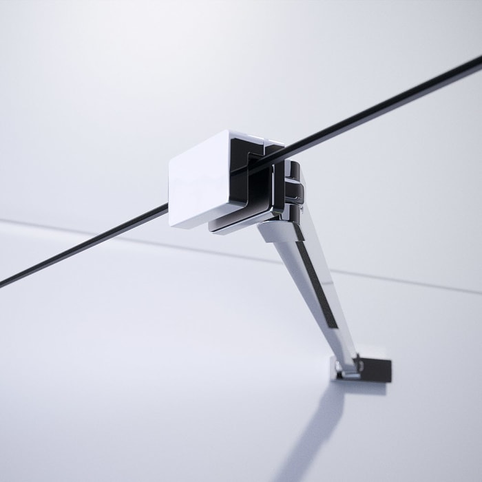 HÜPPE Classics 2 1/4 Kreis Schwingtür mit Festteil im Sondermaß, R= 50 cm, Glas mit Anti-Plaque