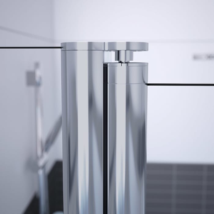 HÜPPE Classics 2 1/4 Kreis Schwingtür mit Festteil 80 x 190 cm, R= 50 cm, Glas ohne Anti-Plaque