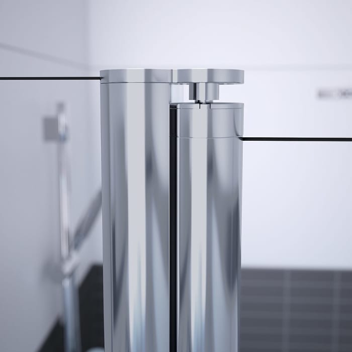 HÜPPE Classics 2 1/4 Kreis Schwingtür mit Festteil 100 x 200 cm, R= 55 cm, Glas ohne Anti-Plaque