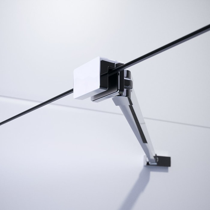 HÜPPE Classics 2 1/4 Kreis Schwingtür mit Festteil 80 x 200 cm, R= 50 cm, Glas mit Anti-Plaque