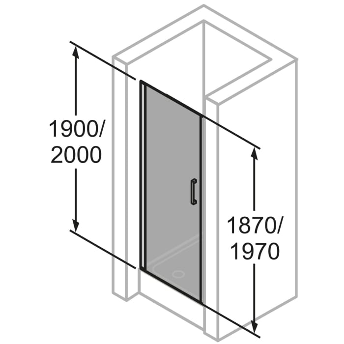 HÜPPE Classics 2 Schwingtür in Nische 100 x 200 cm, Glas mit Anti-Plaque