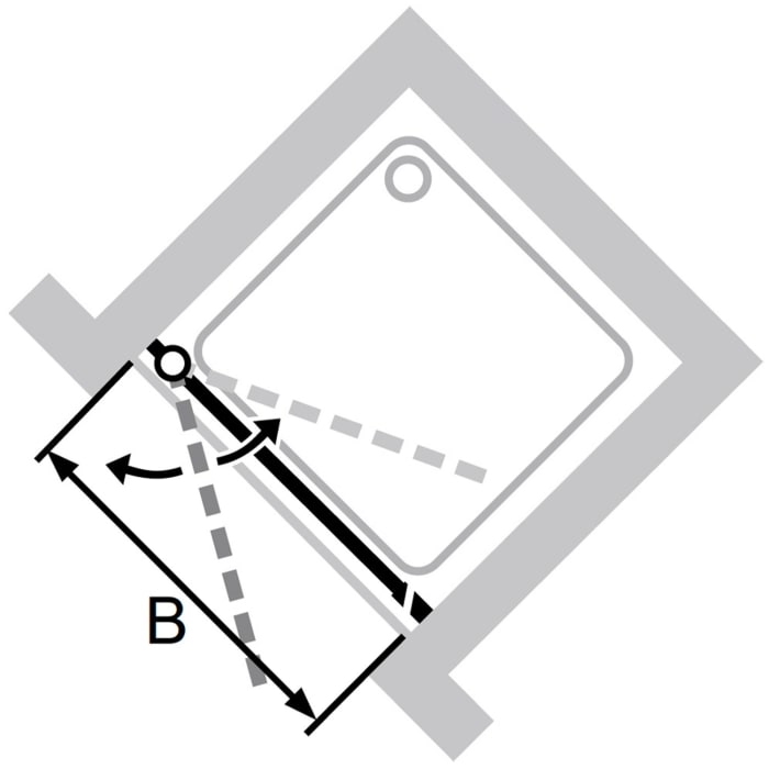HÜPPE Classics 2 Schwingtür in Nische 98 x 200 cm, Glas ohne Anti-Plaque