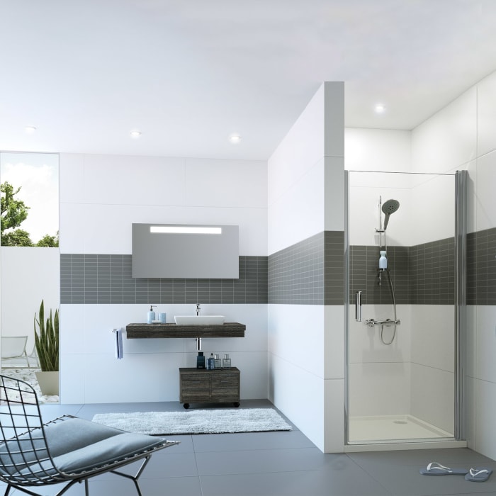 HÜPPE Classics 2 Schwingtür in Nische 100 x 200 cm, Glas ohne Anti-Plaque