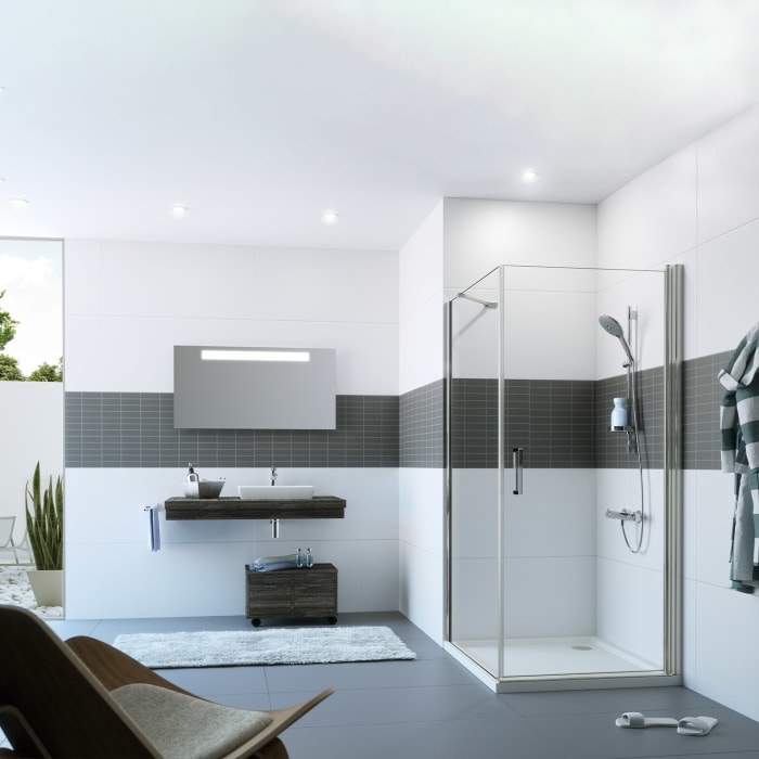 HÜPPE Classics 2 Schwingtür für Seitenwand/Eckeinstieg 100 x 190 cm, Glas ohne Anti-Plaque