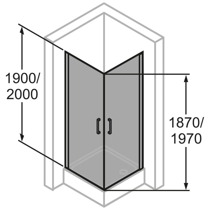 HÜPPE Classics 2 Schwingtüreckeinstieg 100/100 x 190 cm, Glas ohne Anti-Plaque
