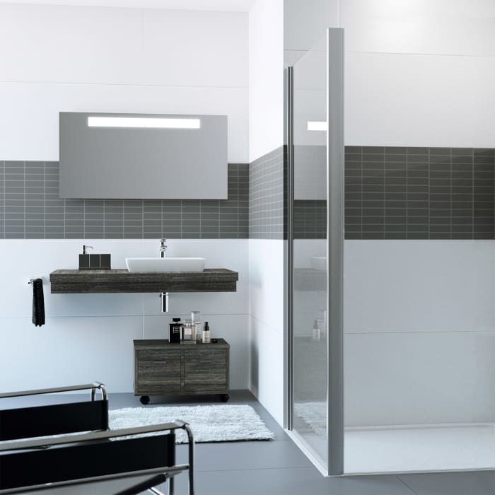 HÜPPE Classics 2 Seitenwand für Gleittür 80 x 190 cm, Glas ohne Anti-Plaque