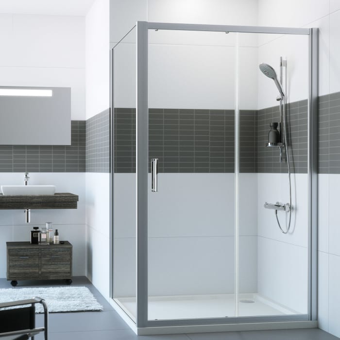 HÜPPE Classics 2 Seitenwand für Gleittür 75 x 200 cm, Glas mit Anti-Plaque