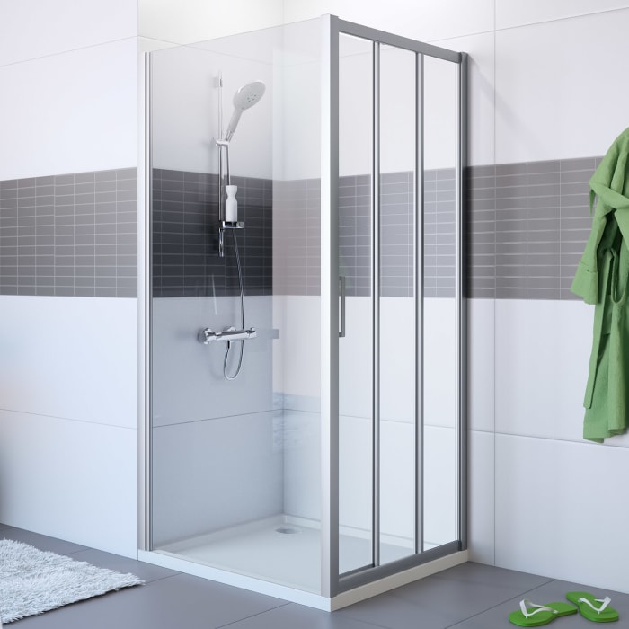 HÜPPE Classics 2 Seitenwand für Gleittür 80 x 200 cm, Glas mit Anti-Plaque