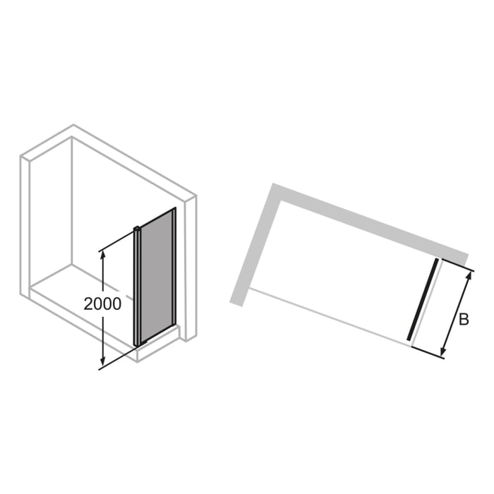 HÜPPE Classics 2 EasyEntry Seitenwand für Gleittür 90 x 200 cm, Glas mit Anti-Plaque