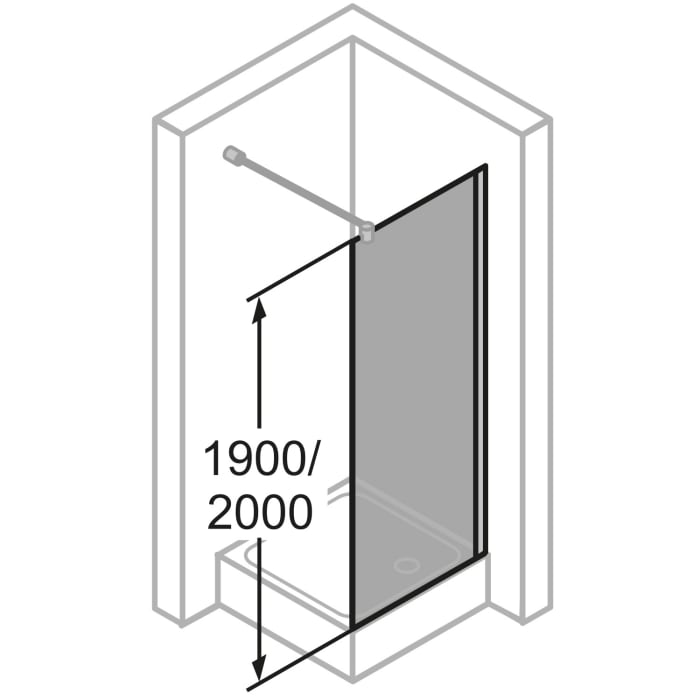 HÜPPE Classics 2 Seitenwand für Pendeltür 70 x 190 cm, Glas mit Anti-Plaque