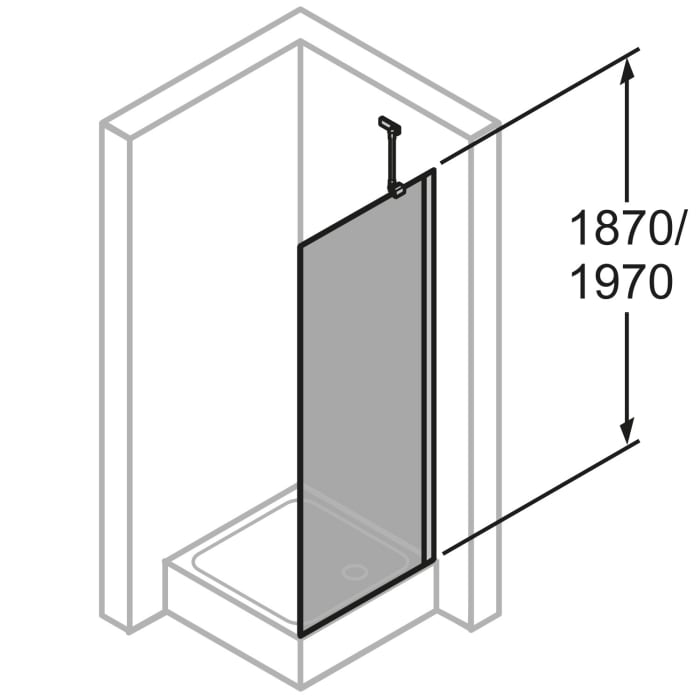 HÜPPE Classics 2 Seitenwand für Schwingtür 70 x 190 cm, Glas mit Anti-Plaque