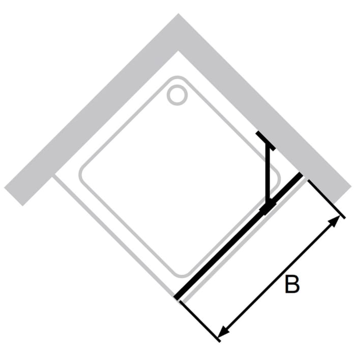 HÜPPE Classics 2 Seitenwand für Schwingtür 70 x 190 cm, Glas mit Anti-Plaque