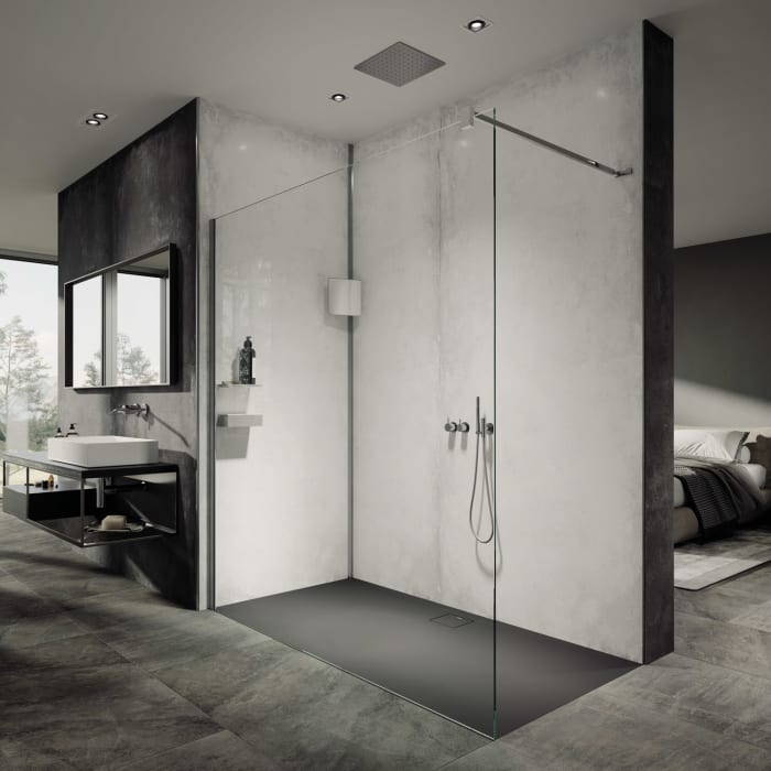 HÜPPE EasyFlat 4-Eck Duschwanne 150 x 100 cm, Ablauf an langer Seite