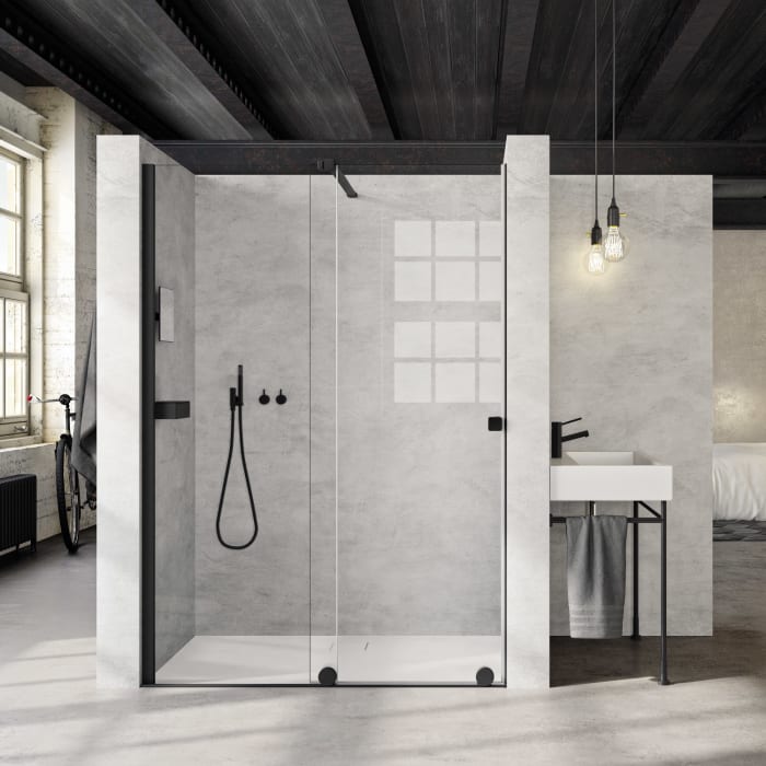 HÜPPE EasyFlat 4-Eck Duschwanne 160 x 100 cm, Ablauf an langer Seite