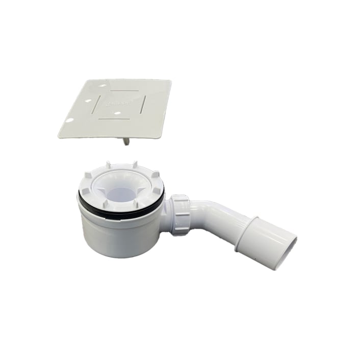 HÜPPE EasyStep flache Ablaufgarnitur und Ablaufkappe eckig, Aufbauhöhe 5,3 cm