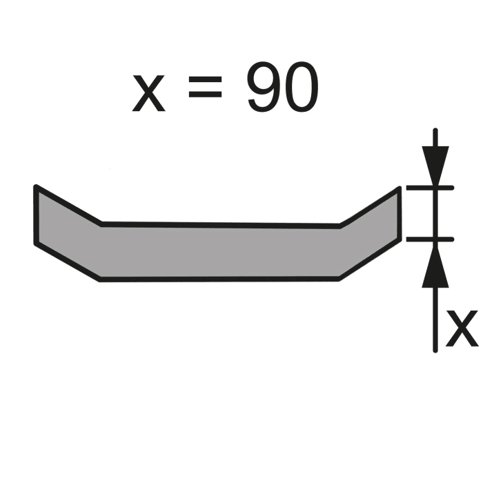 HÜPPE Purano Schürze für Fünfeckduschwanne 90 x 90 cm
