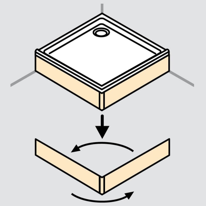 HÜPPE Purano Schürze für Duschwanne 140 x 90 cm