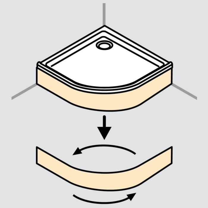 HÜPPE Purano Schürze für Viertelkreisduschwanne 90 x 80 cm