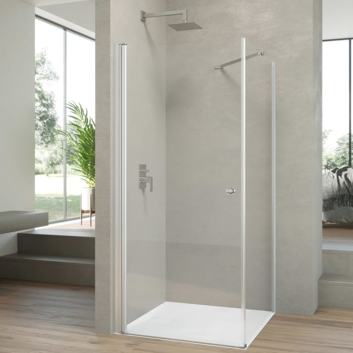 HÜPPE Pulsano 4-Eck Seitenwand für Schwingtür 80 x 200 cm, Glas mit Anti-Plaque