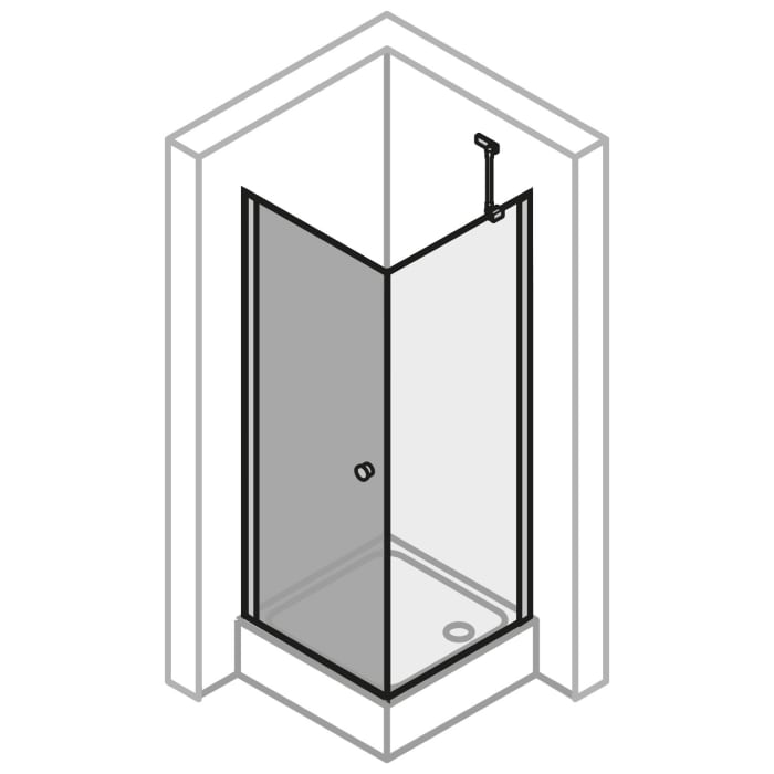 HÜPPE Pulsano 4-Eck Schwingtür für Seitenwand/Eckeinstieg 100 x 200 cm, Glas ohne Anti-Plaque