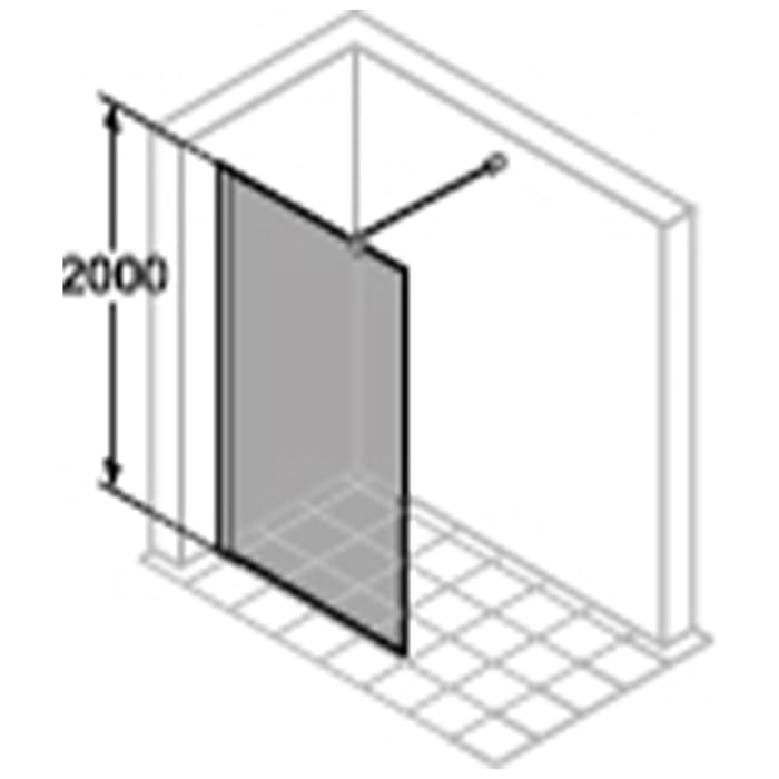HÜPPE Pulsano 4-Eck Schwingtür für Seitenwand/Eckeinstieg 100 x 200 cm, Glas ohne Anti-Plaque