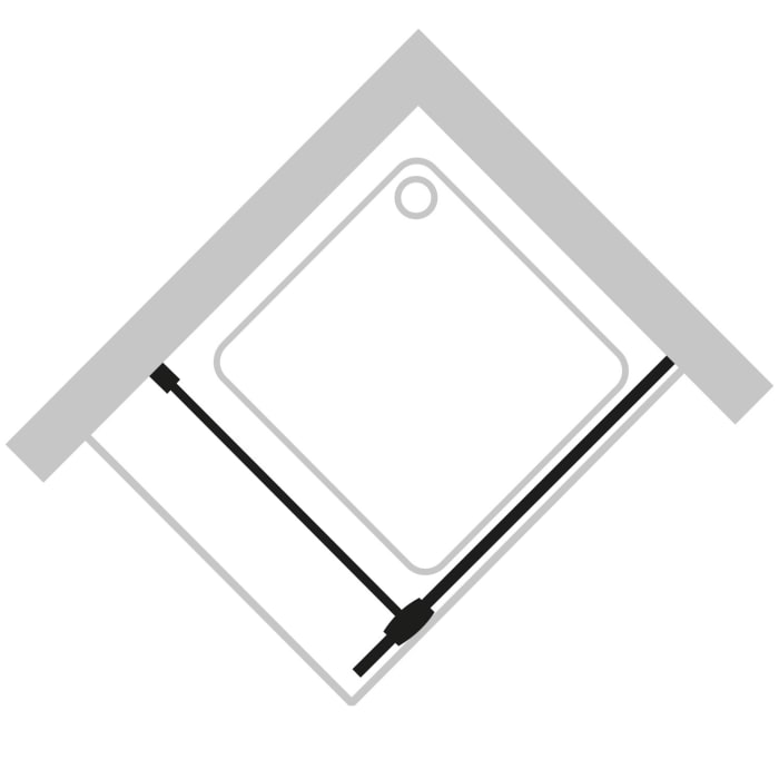 HÜPPE Pulsano 4-Eck Schwingtür für Seitenwand/Eckeinstieg 80 x 200 cm, Glas mit Anti-Plaque