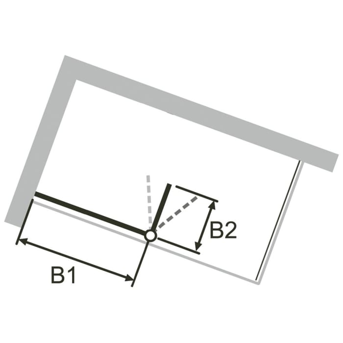 HÜPPE Design elegance Schwingtür mit festem Segment für Walk-In Sondermaß