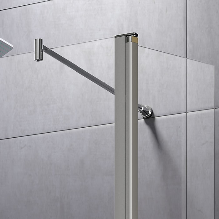 HÜPPE Design pure Walk-In Seitenwand mit beweglichem Segment 120 x 200 cm, Glas ohne Anti-Plaque