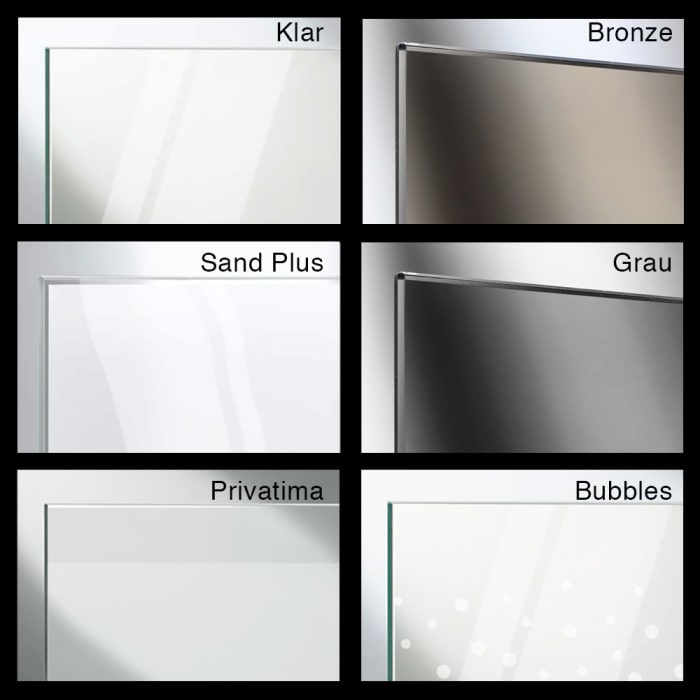 HÜPPE Design pure Walk-In Seitenwand 100 cm, mit Stabilisator, Glas 6 mm ohne Anti-Plaque